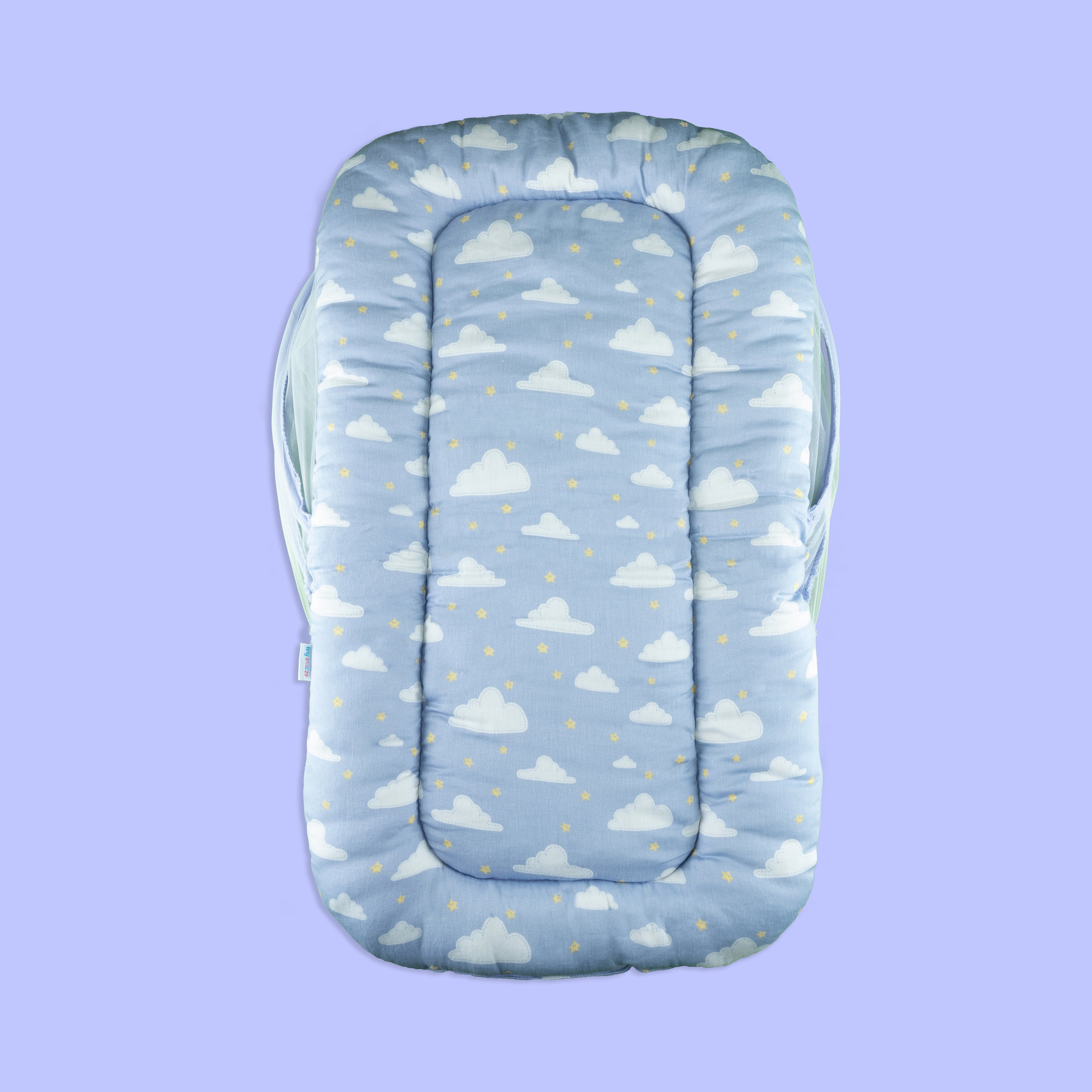 Tiny Snooze Organic Baby Mattress With Net- Clouds