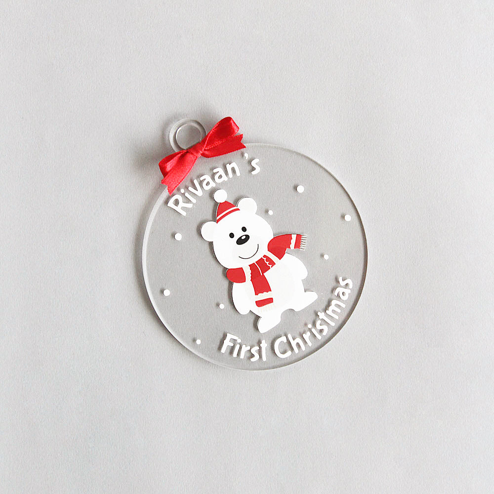 Personalised First Christmas Ornament -  Bear