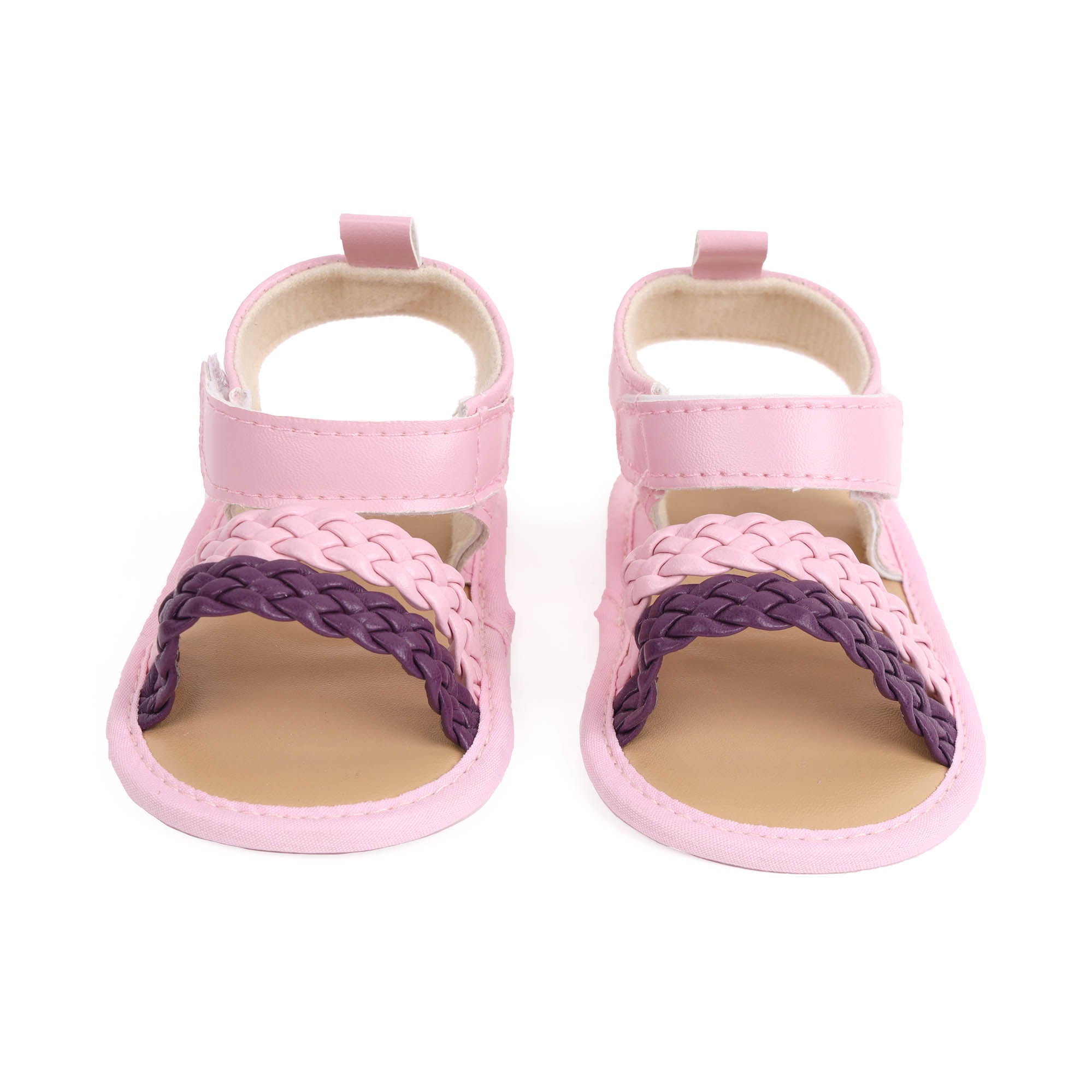 Kicks & Crawl- Pink & Purple Braided Sandals