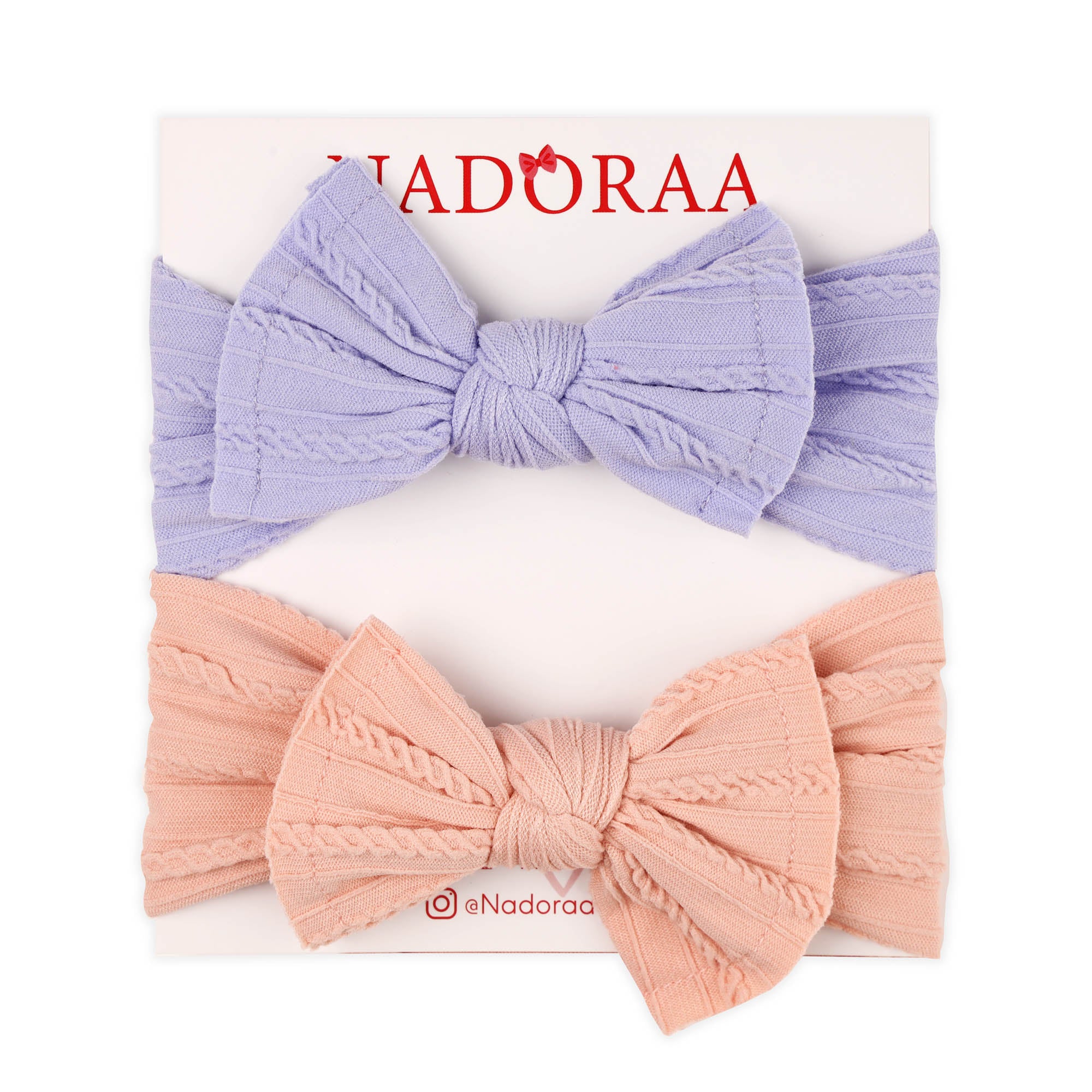 Nadoraa Peach & Purple Baby Headbands- 2 Pack