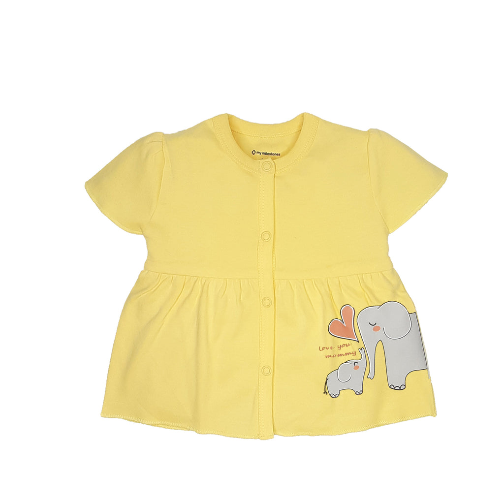 My Milestones T-shirt Half Sleeves Girls Yellow / Peach - 2 Pc Pack