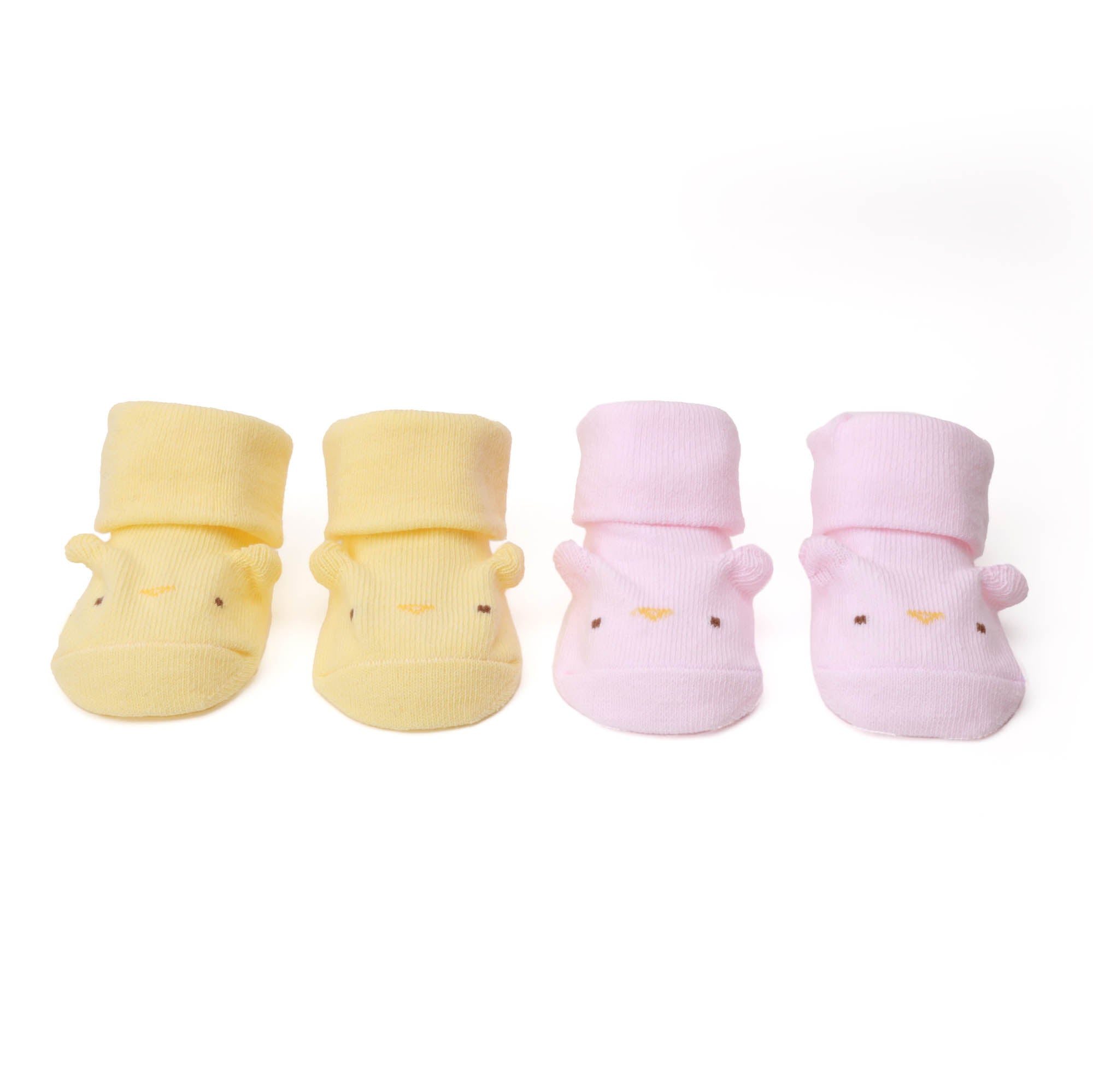 Kicks & Crawl- Lightweight Baby Socks Pink & Yellow - 2 Pack