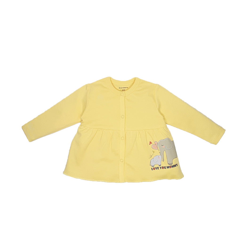My Milestones T-shirt Full Sleeves Girls Yellow/ Navy Blue -2 PC Pack