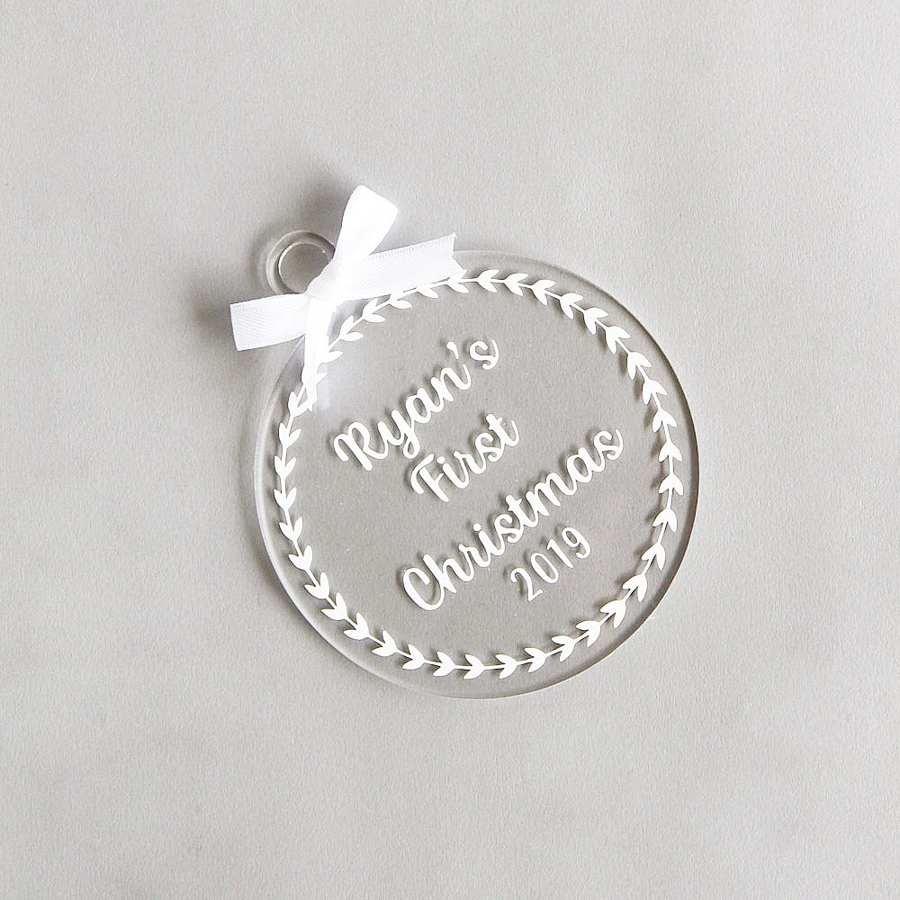 Personalised First Christmas Ornament - Wreath