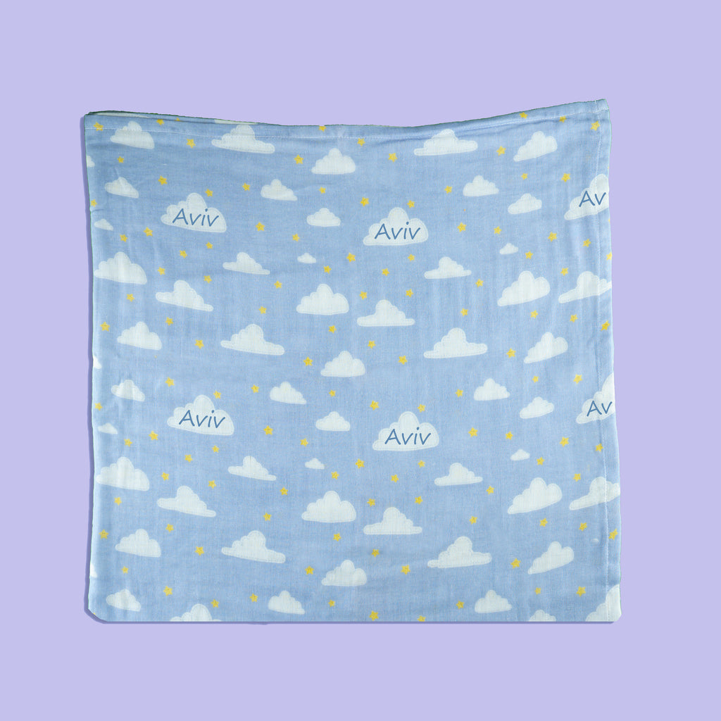 Tiny Snooze Organic Muslin Swaddles (Set of 2)-Sky Is The Limit