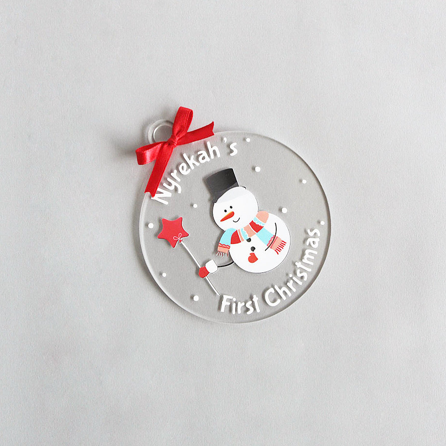 Personalised First Christmas Ornament -  Snowman