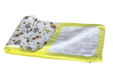 My Milestones 100% Cotton Muslin Baby Blanket - 4 Layered (43x43 inches) - Zoo Print Yellow
