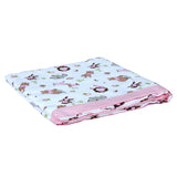 My Milestones 100% Cotton Muslin Baby Blanket - 4 Layered (43x43 inches) - Zoo Print Pink