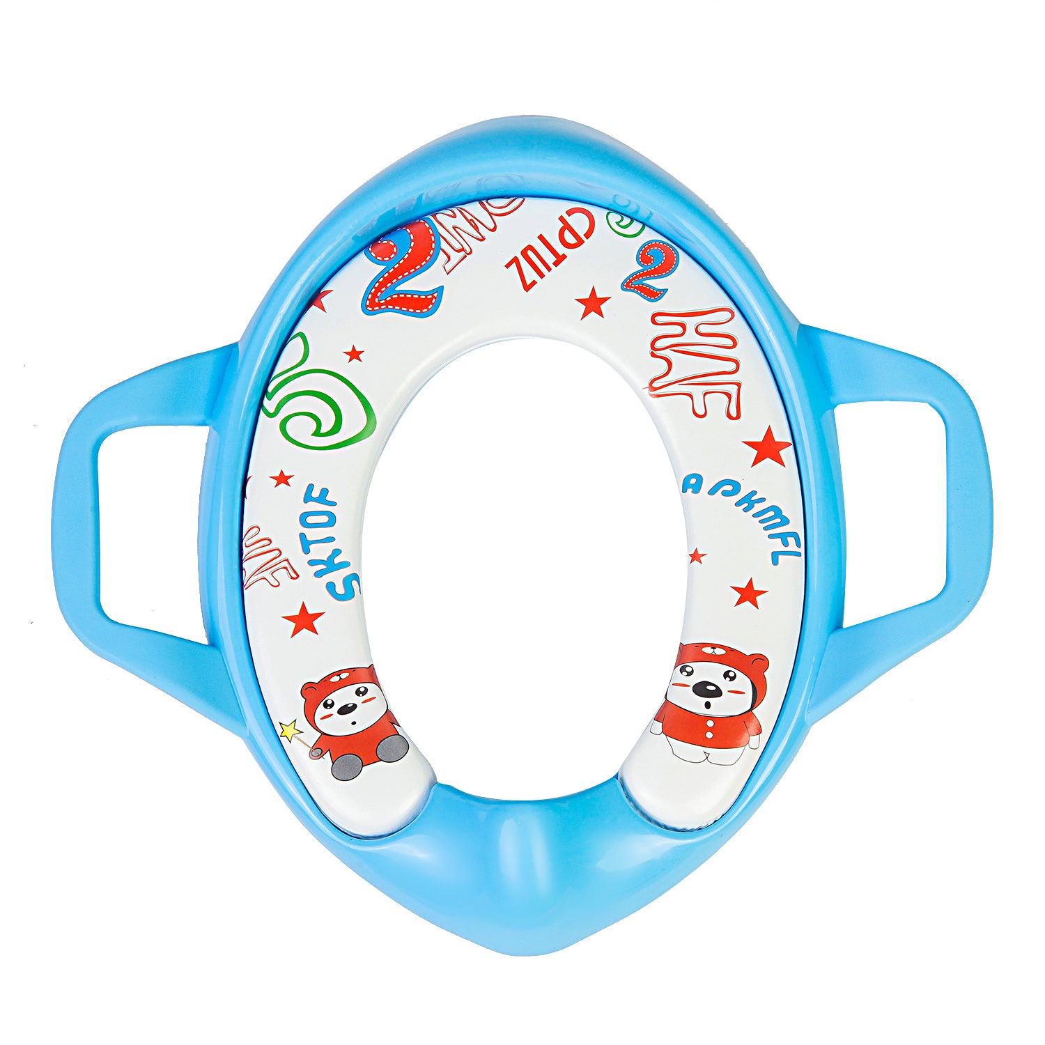 Baby Moo Kitty Blue And White Potty Seat With Handle