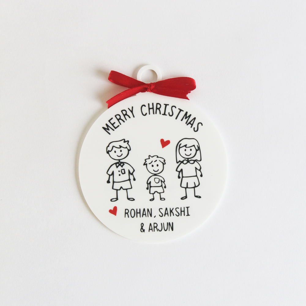 Personalised Christmas Doodle Ornament - 3 Doodles