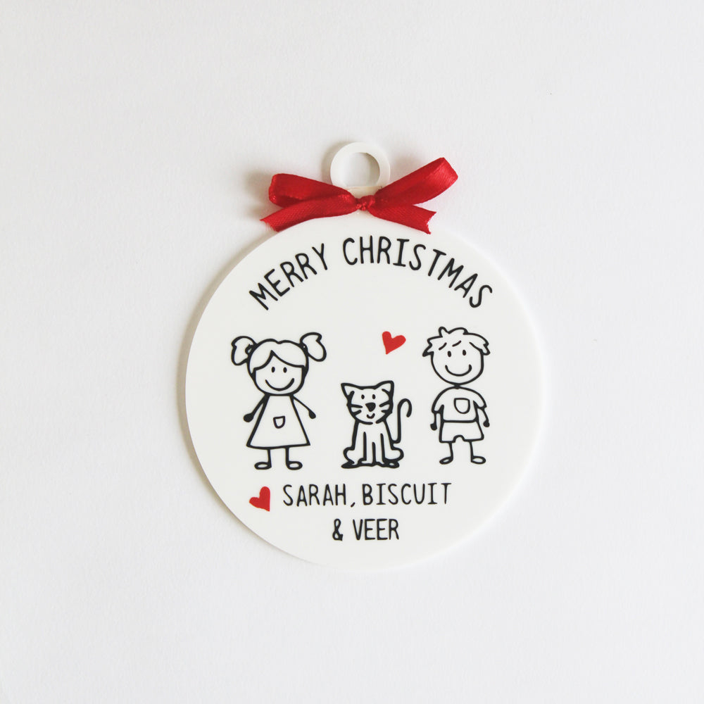 Personalised Christmas Doodle Ornament - 3 Doodles