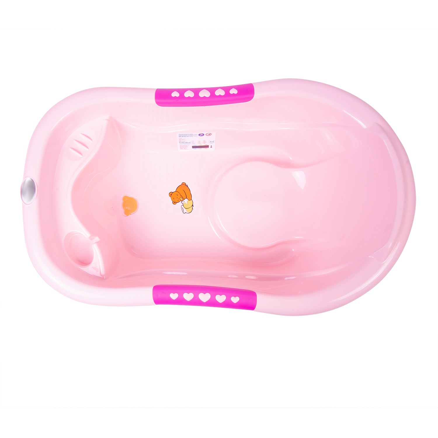 Baby Moo Bath Tub With Soap Holder And Drain Plug Pink