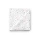 The White Cradle 100% Organic Cotton Baby Swaddle Wrap - Pink Hearts & Triangles