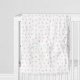 The White Cradle 100% Organic Cotton Baby Swaddle Wrap - Pink Hearts & Triangles
