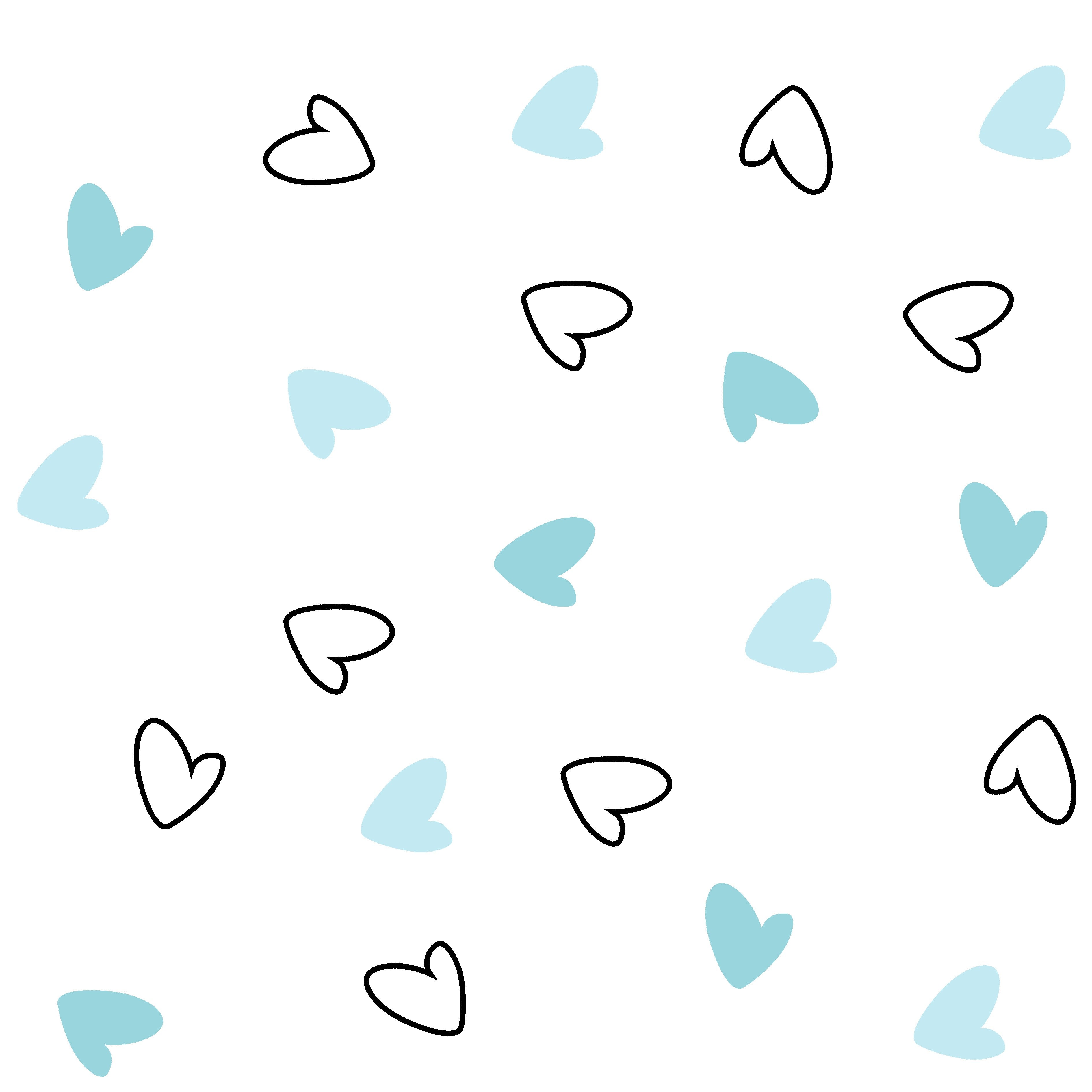 The White Cradle Flat Bed Sheet for Baby Cot & Mattress - Blue Hearts