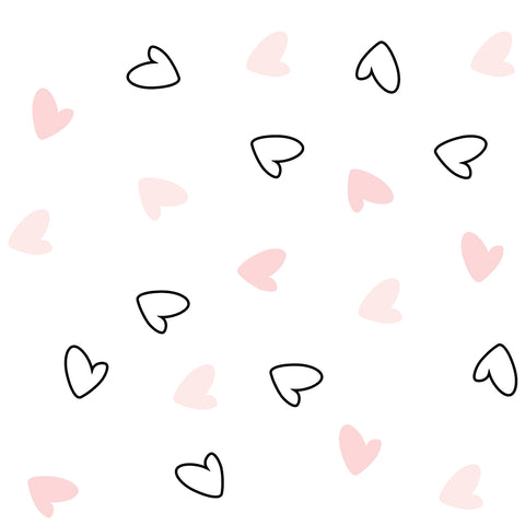 The White Cradle Flat Bed Sheet for Baby Cot & Mattress - Pink Hearts