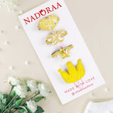 Nadoraa- Butterfly Baby Yellow Hairclips- 4 Pack