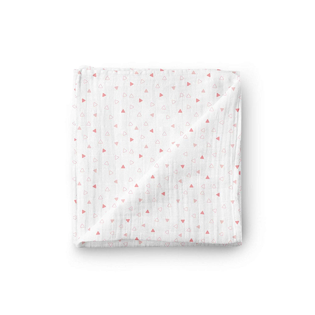 The White Cradle 100% Organic Cotton Baby Swaddle Wrap - Pink Triangle
