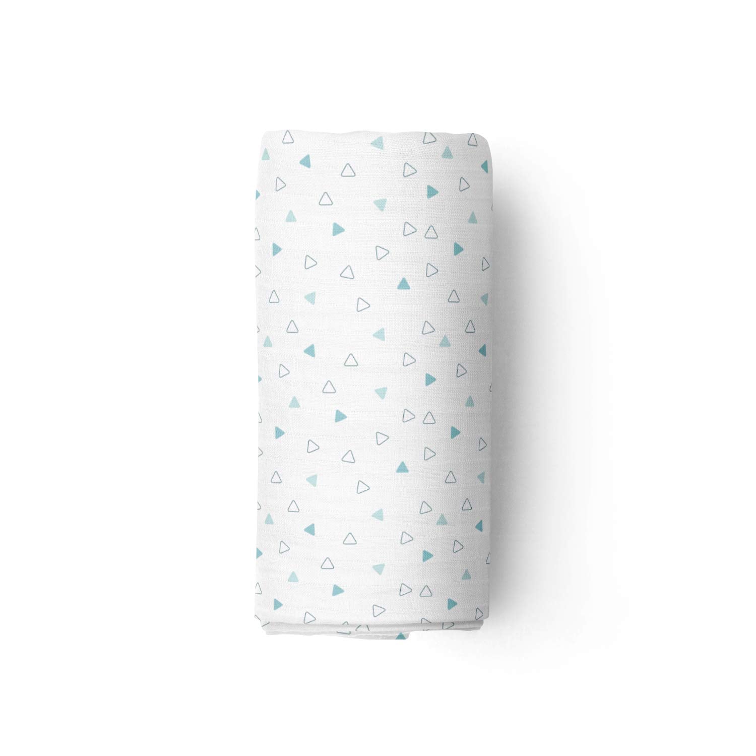 The White Cradle 100% Organic Cotton Baby Swaddle Wrap - Blue Triangle