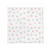 The White Cradle 100% Organic Cotton Baby Swaddle Wrap - Pink Hearts