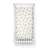 The White Cradle Pure Organic Cotton Fitted Cot Sheet for Baby Crib 24 x 48 inch (Medium) - Flower With Bee