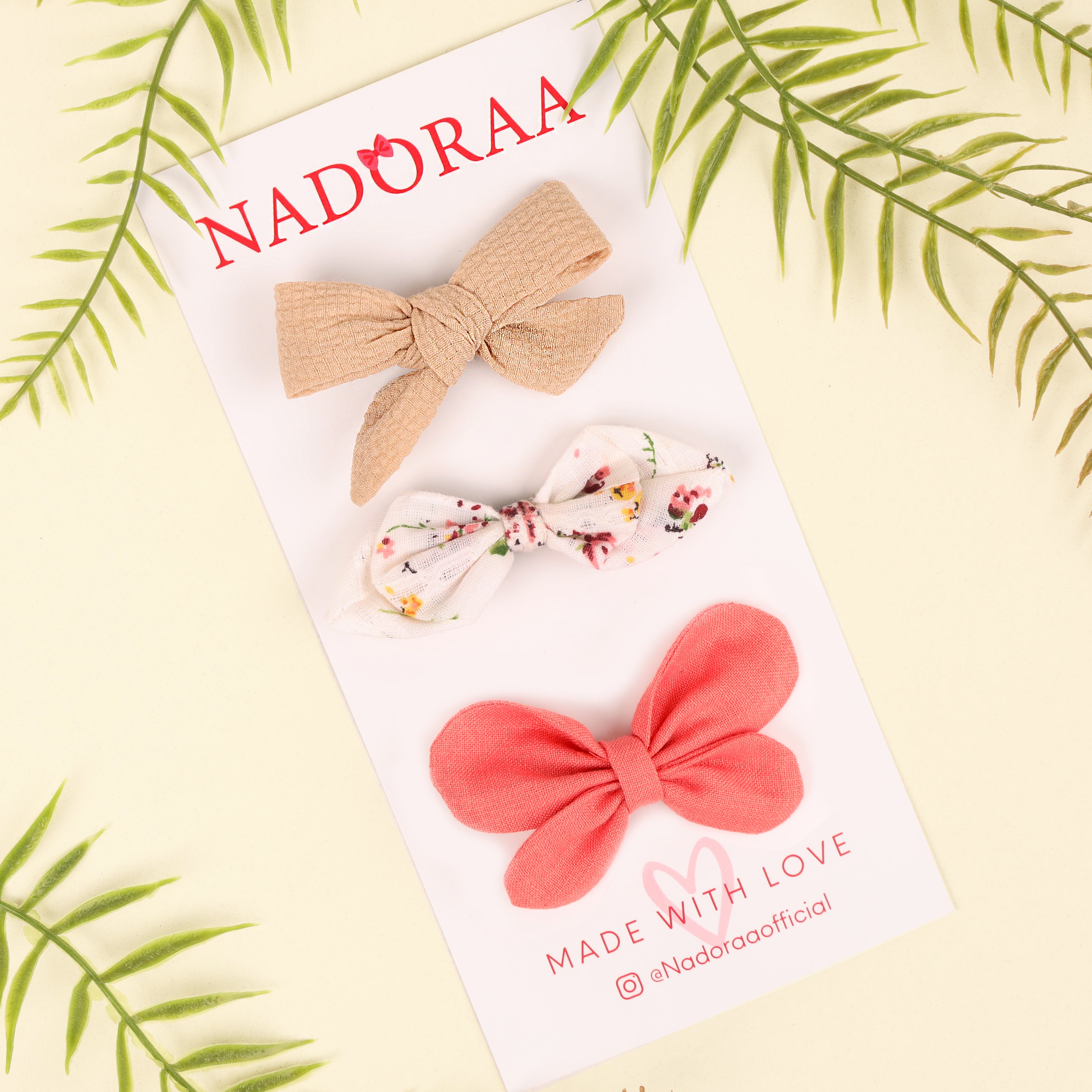Nadoraa- Floral Paradise Bowclip Set - 3 Pack 