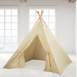 Teepee Tent - Yellow Base with White Dots