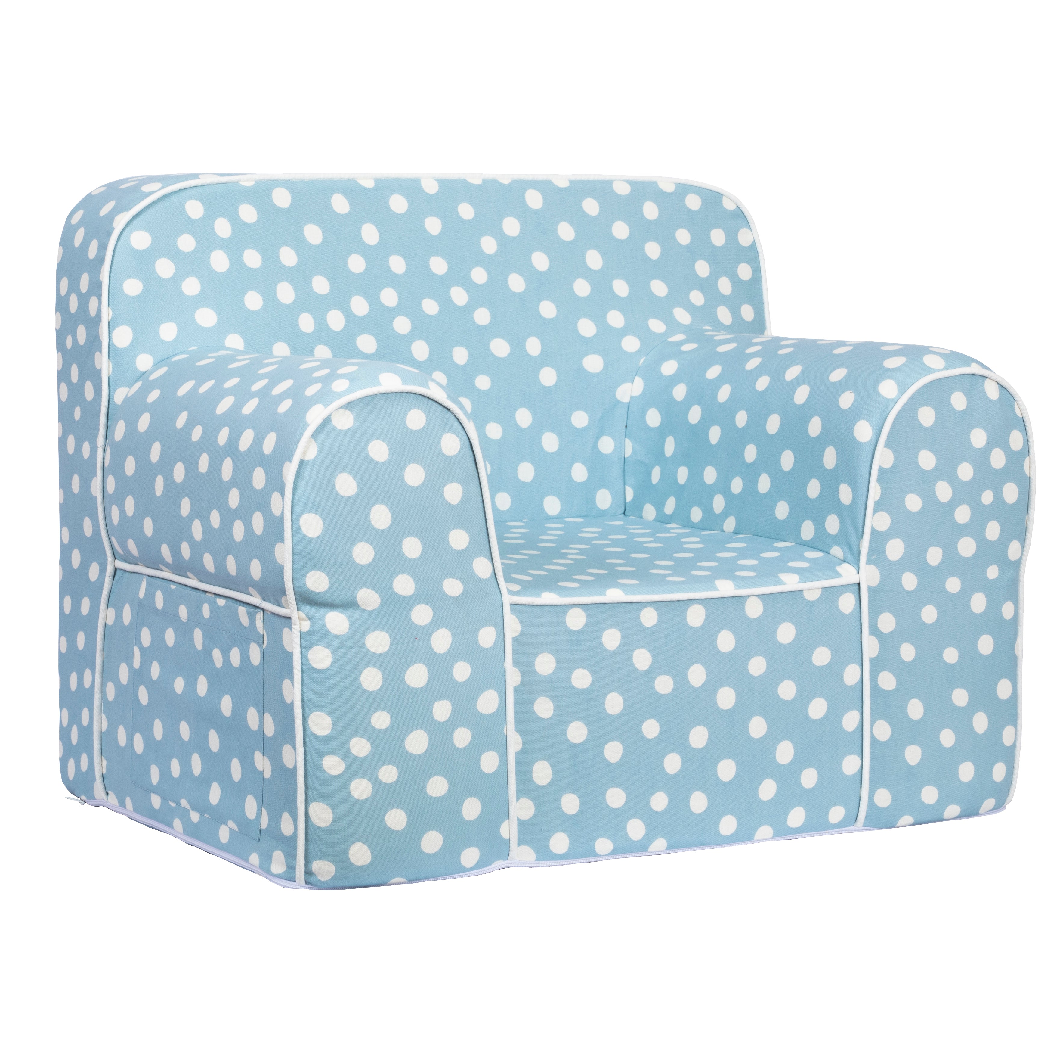 Kids Sofa - Blue Base with White Dots