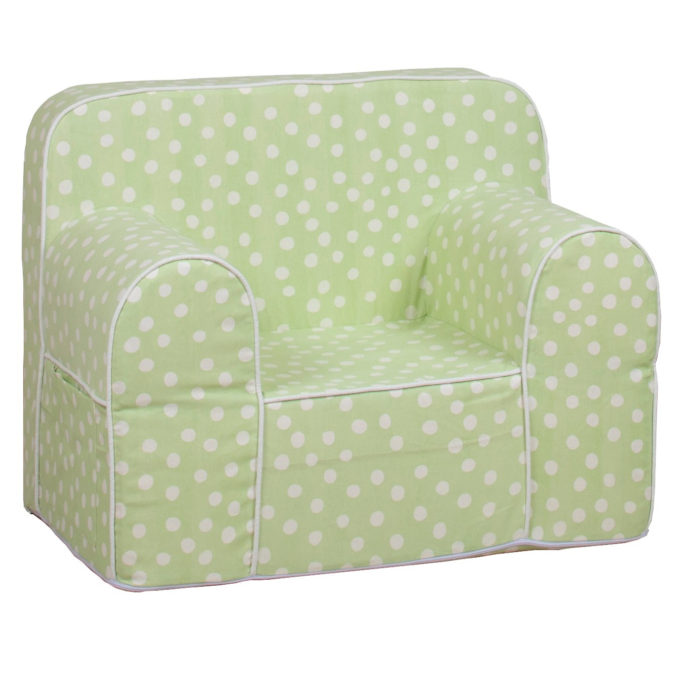 Kids Sofa - Green Base with White Dots
