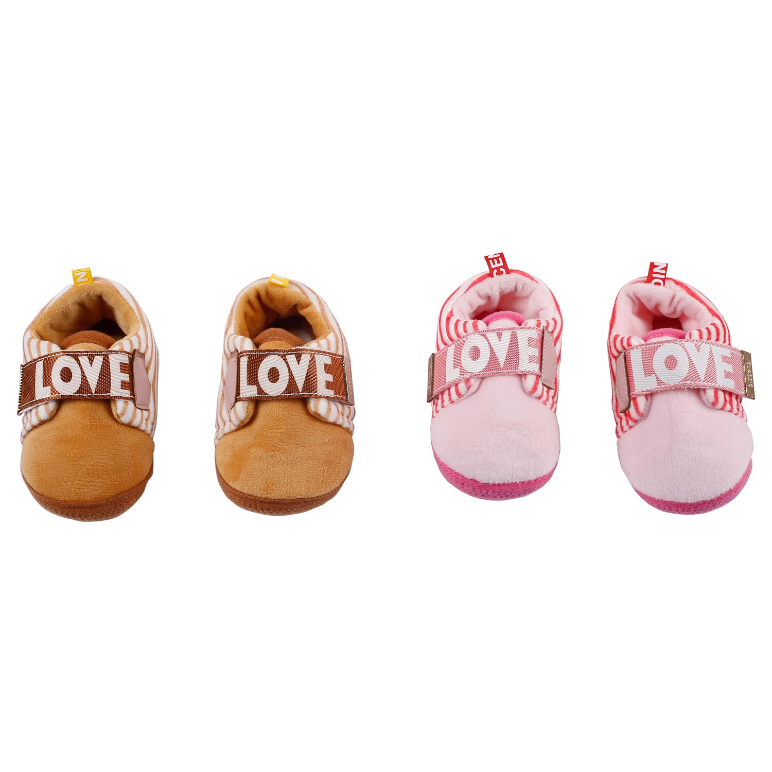 Baby Moo All About Love Brown And Pink 2 Pk Booties