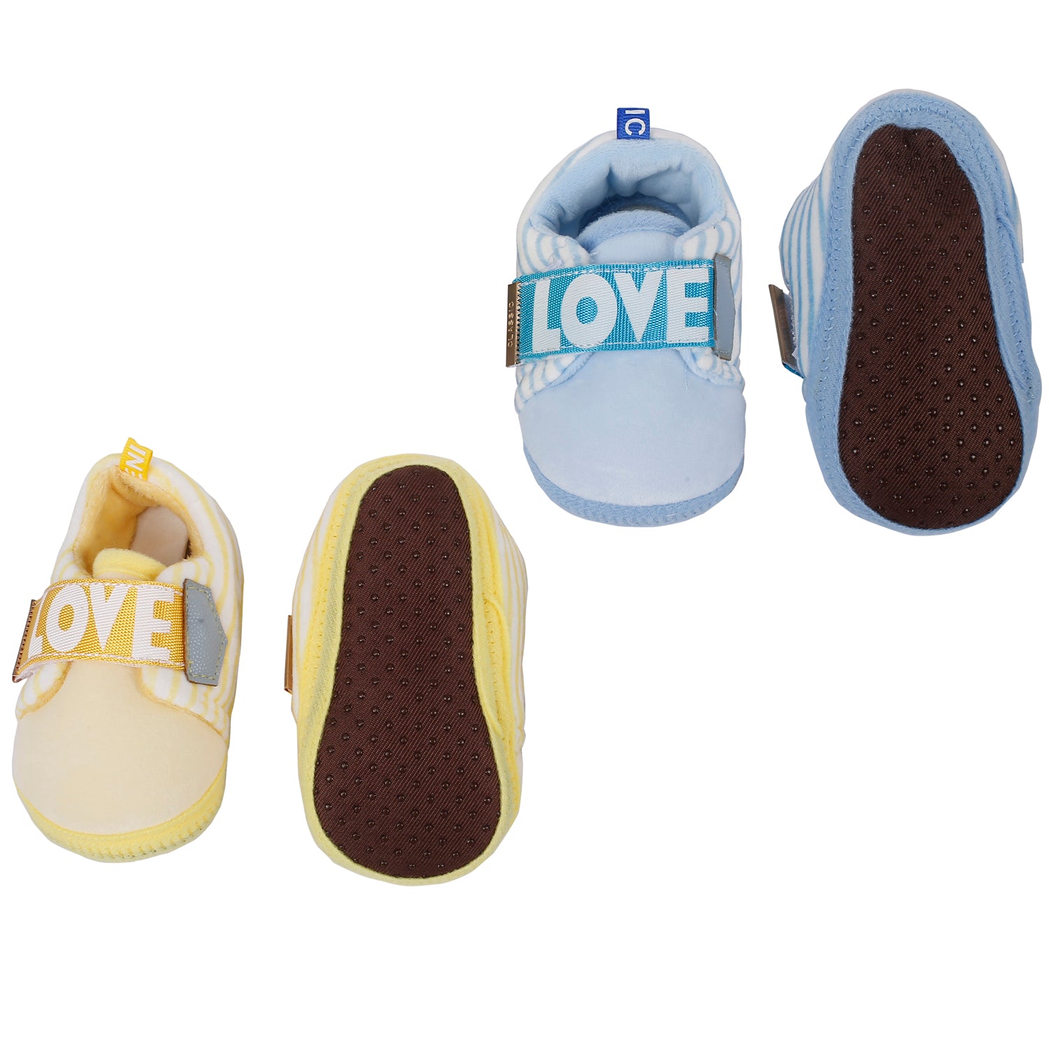 Baby Moo All About Love Yellow And Blue 2 Pk Booties