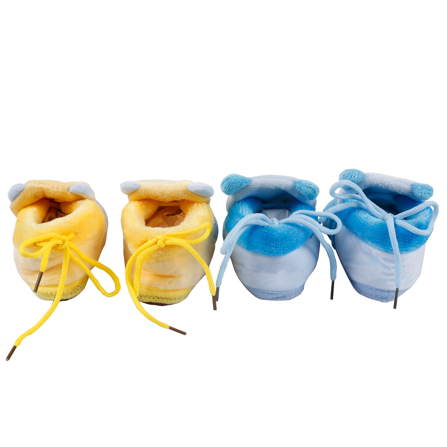 Baby Moo Cuddly Bear Blue And Yellow 2 Pk Booties
