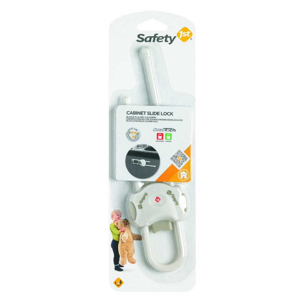 Safety First Cabinet Slide Lock - White