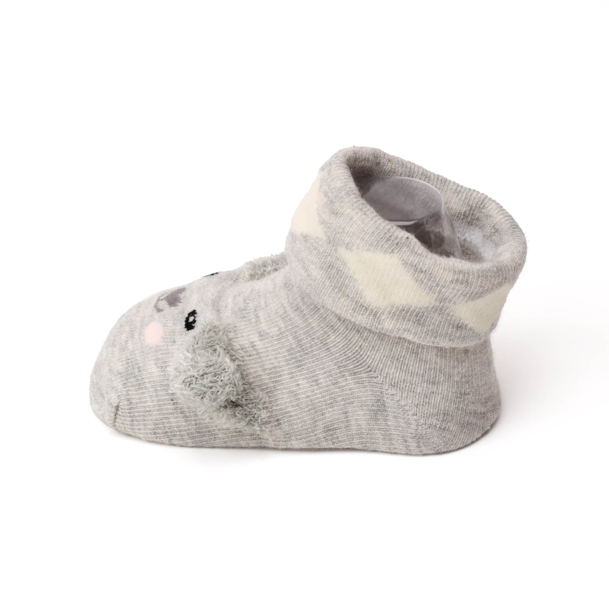 Kicks & Crawl- Adorable Animals Pink & Grey Socks- 2 Pack