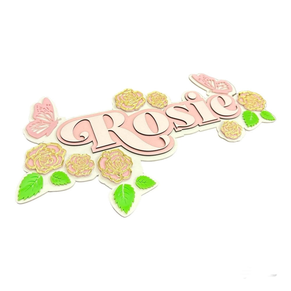 3 Layer Name Plaque- Rose Oasis
