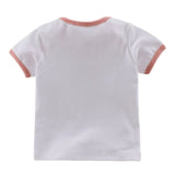 My Milestones Baby Top Bottom Set- Half Sleeves T-shirt with Shorts-White/ Peach