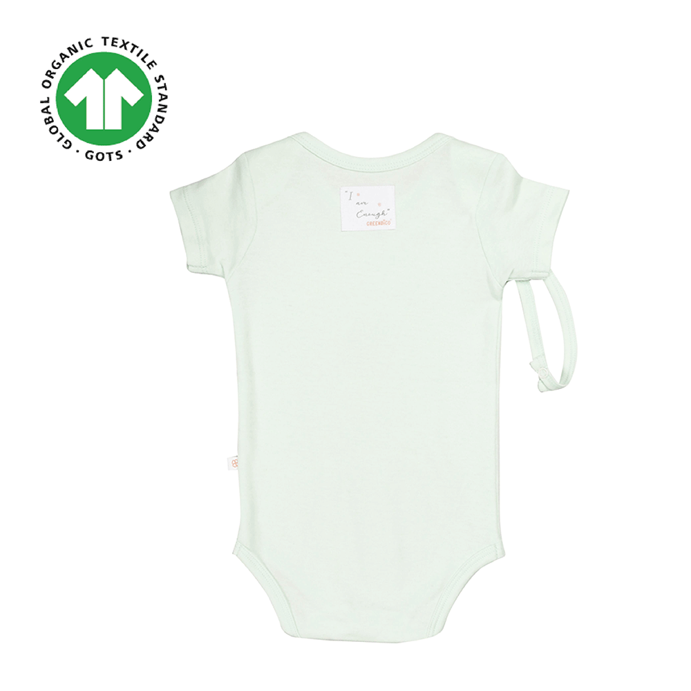 Greendigo Organic Cotton Green Bodysuit For New Born Baby Boys And Baby Girls