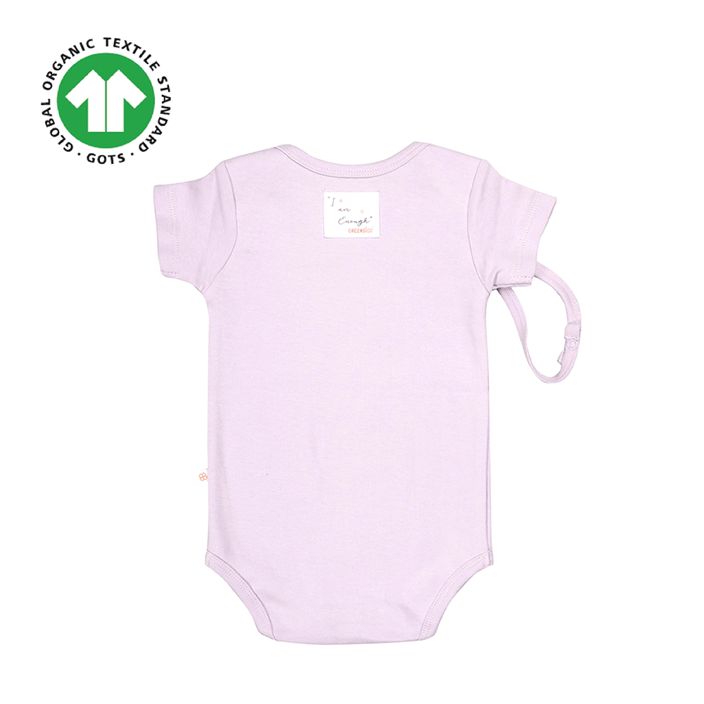 Greendigo Organic Cotton Lavender Bodysuit For New born Baby Boys And Baby Girls