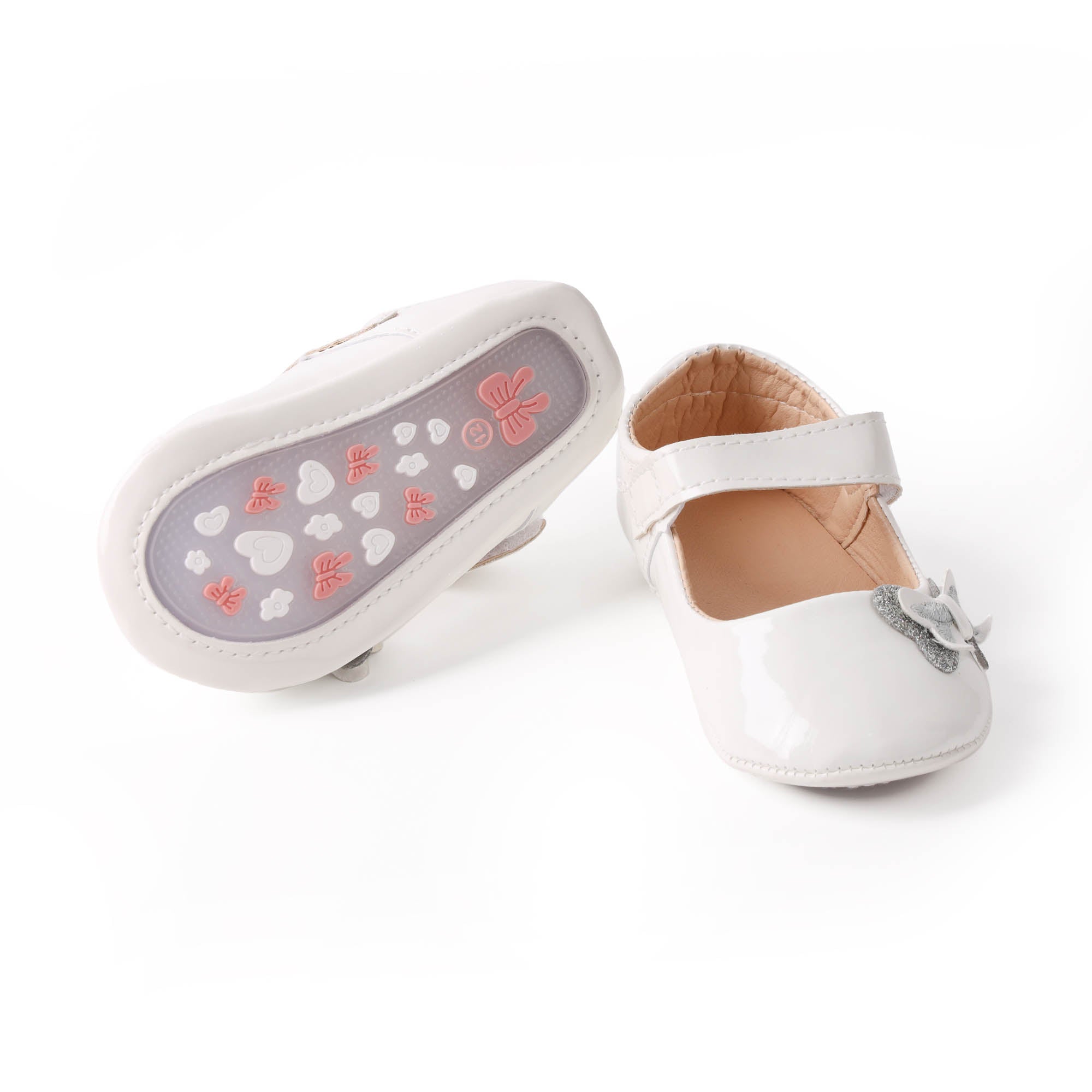Kicks & Crawl- Snow Bow White Baby Shoes