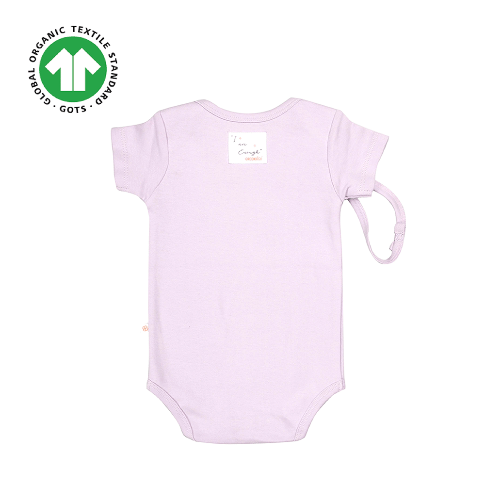 Greendigo Organic Cotton Lavender Bodysuit For New Born Baby Boys And Baby Girls