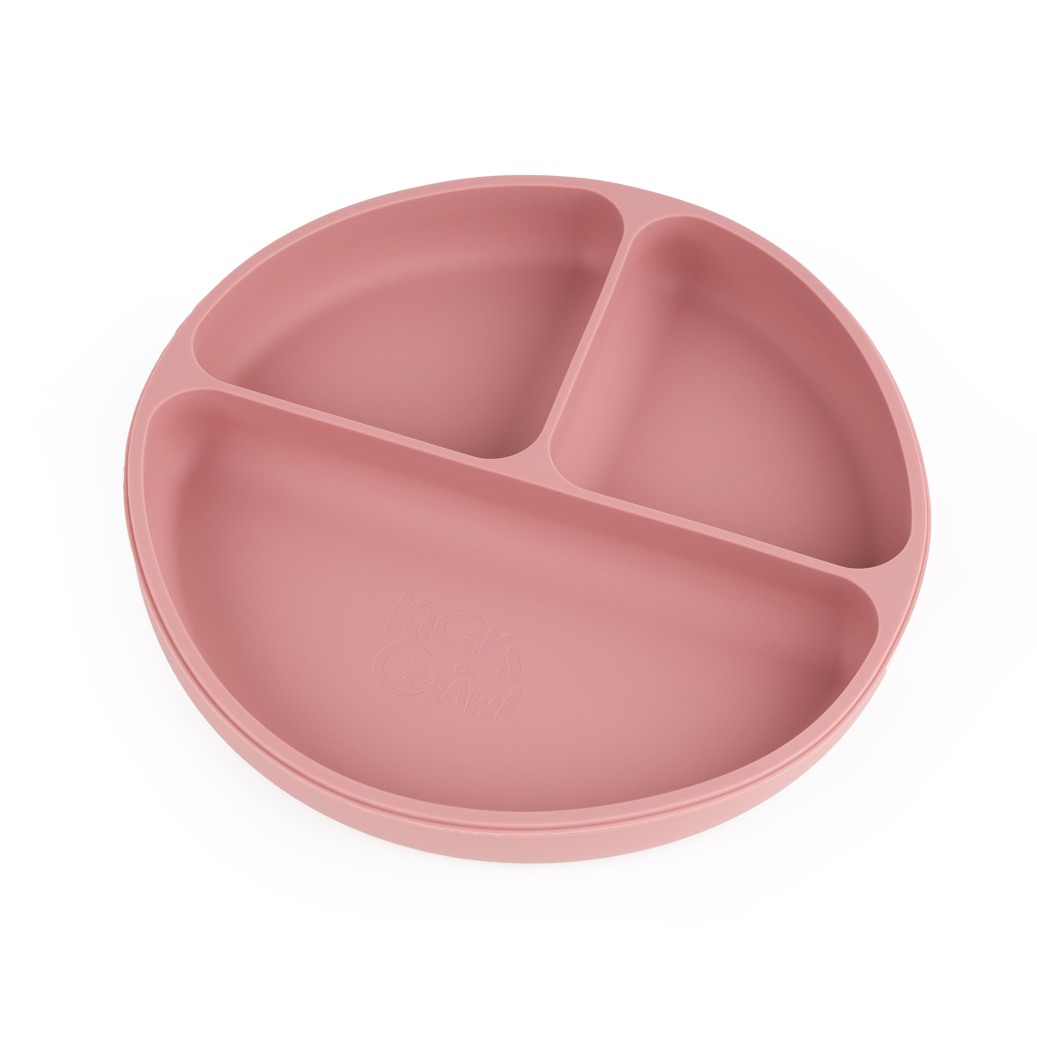 Kicks & Crawl- Silicone Plate & Cutlery Set-Pink