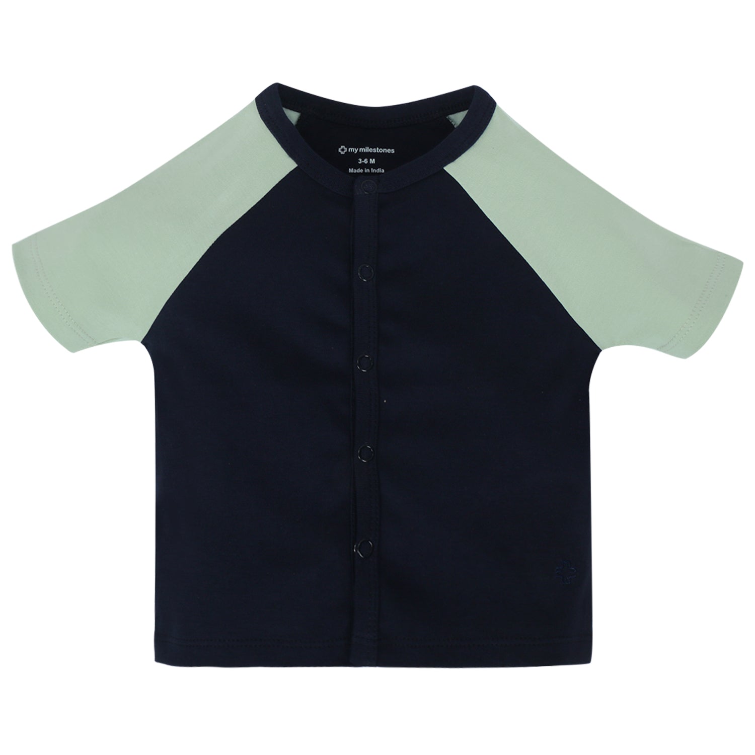 My Milestones T-shirt Half Sleeves Boys Grey / Navy Blue Sage Green-2Pc Pack
