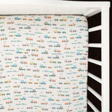 Tiny Snooze Organic Fitted Cot Sheet- Trucks