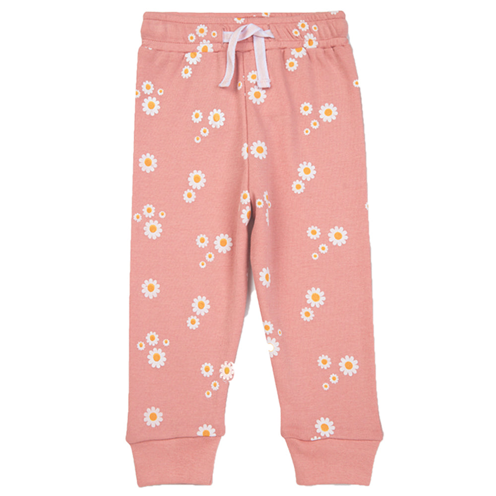 My Milestones Baby Top & Bottom Set - Peach Daisy Print