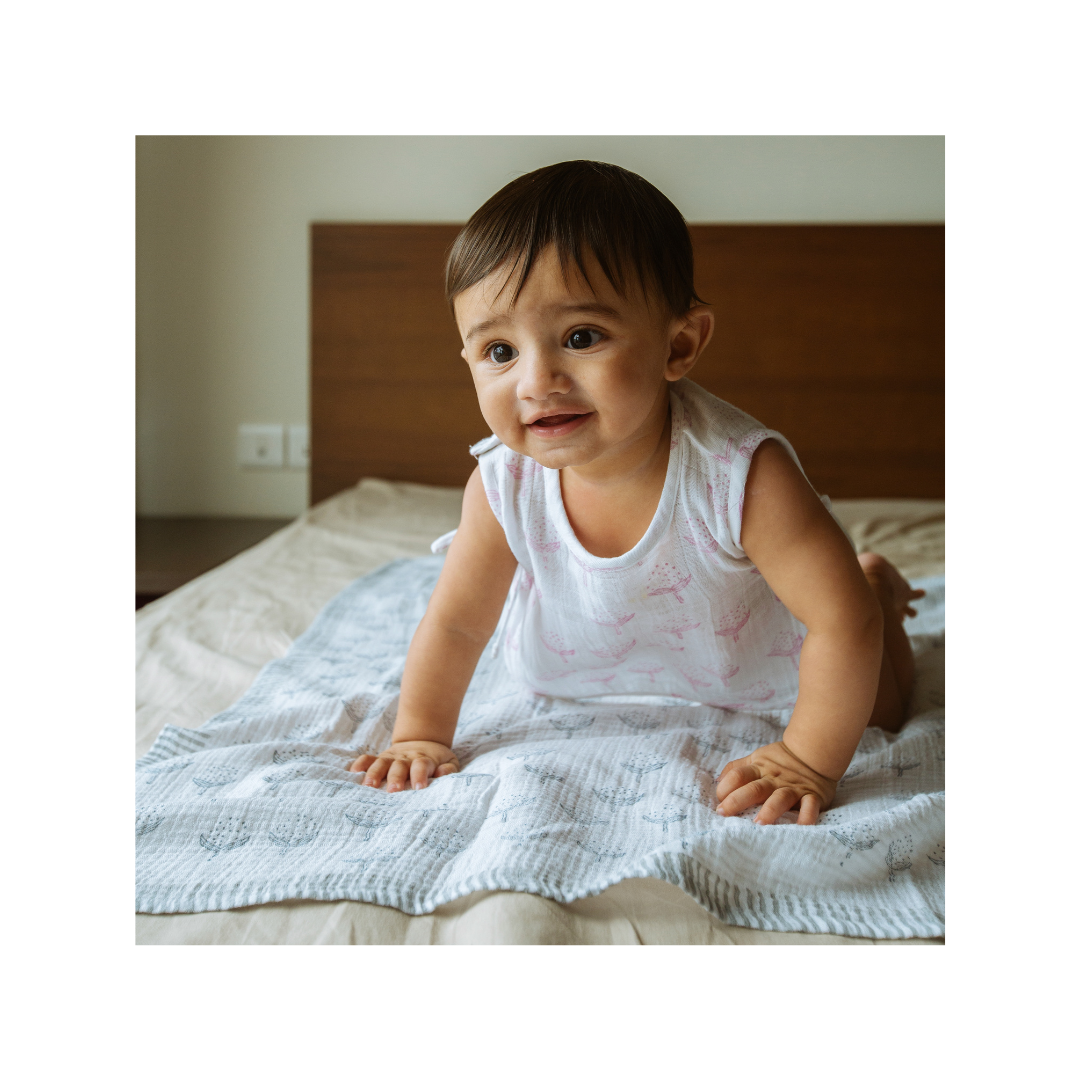 Dulaar Organic Muslin Swaddle (Hand-Block Printed) - A Day With Dinos