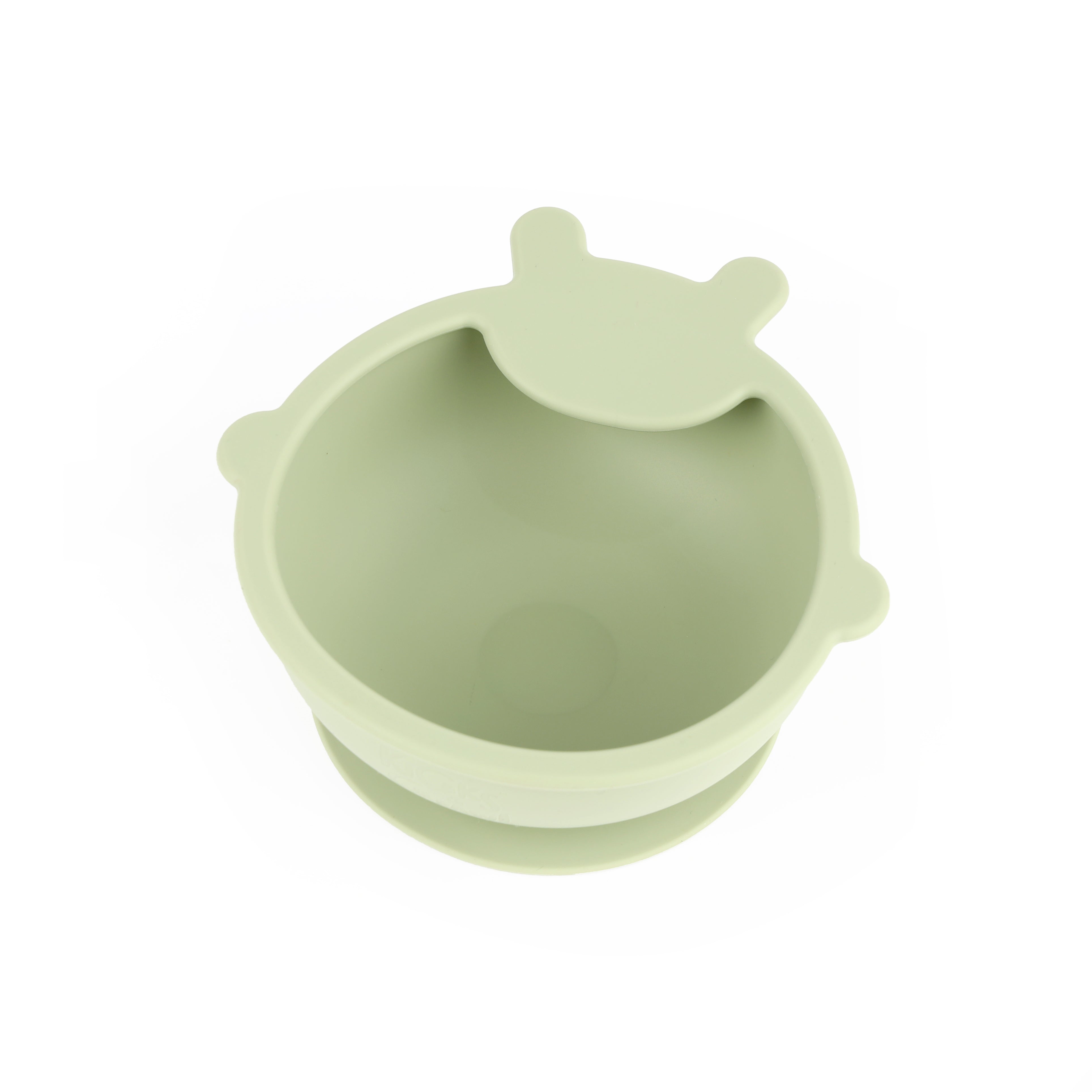 Kicks & Crawl- Baby Bear Silicone Bowl & Spoon Set - Mint Green