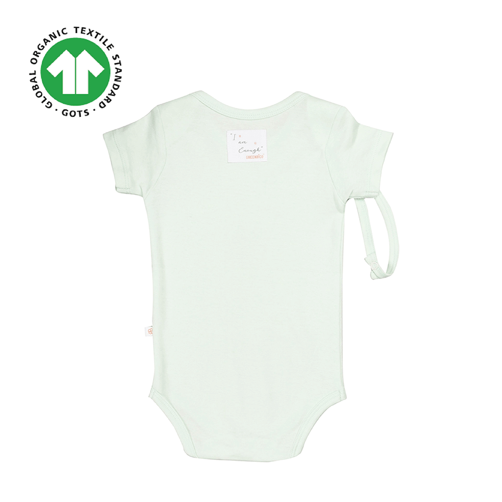 Greendigo Organic Cotton Green Bodysuit For New Born Baby Boys And Baby Girls