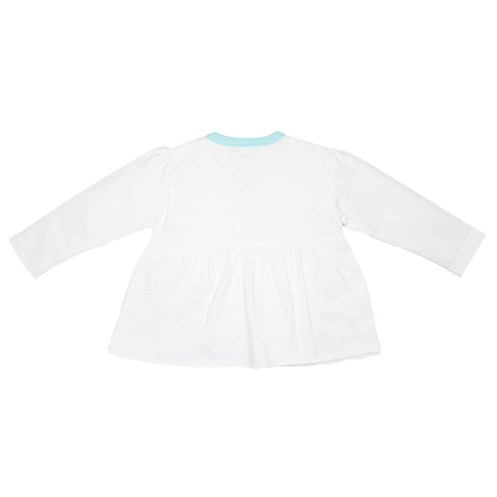 My Milestones T-shirt Full Sleeves Girls White Aqua / White Peach - 2 Pc Pack