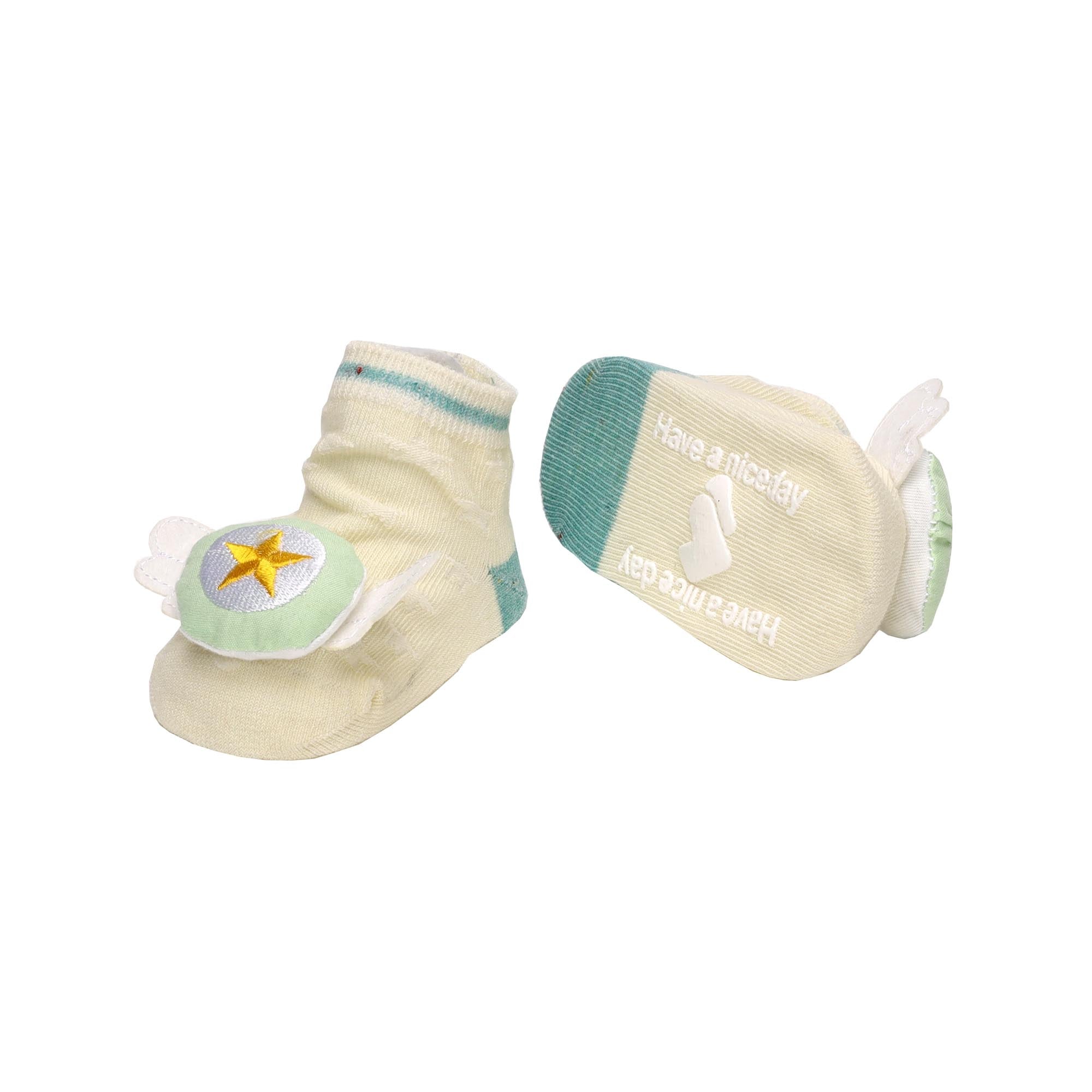 Magic Wings Cream & Yellow 3D Socks- 2 Pack (0-12 Months)