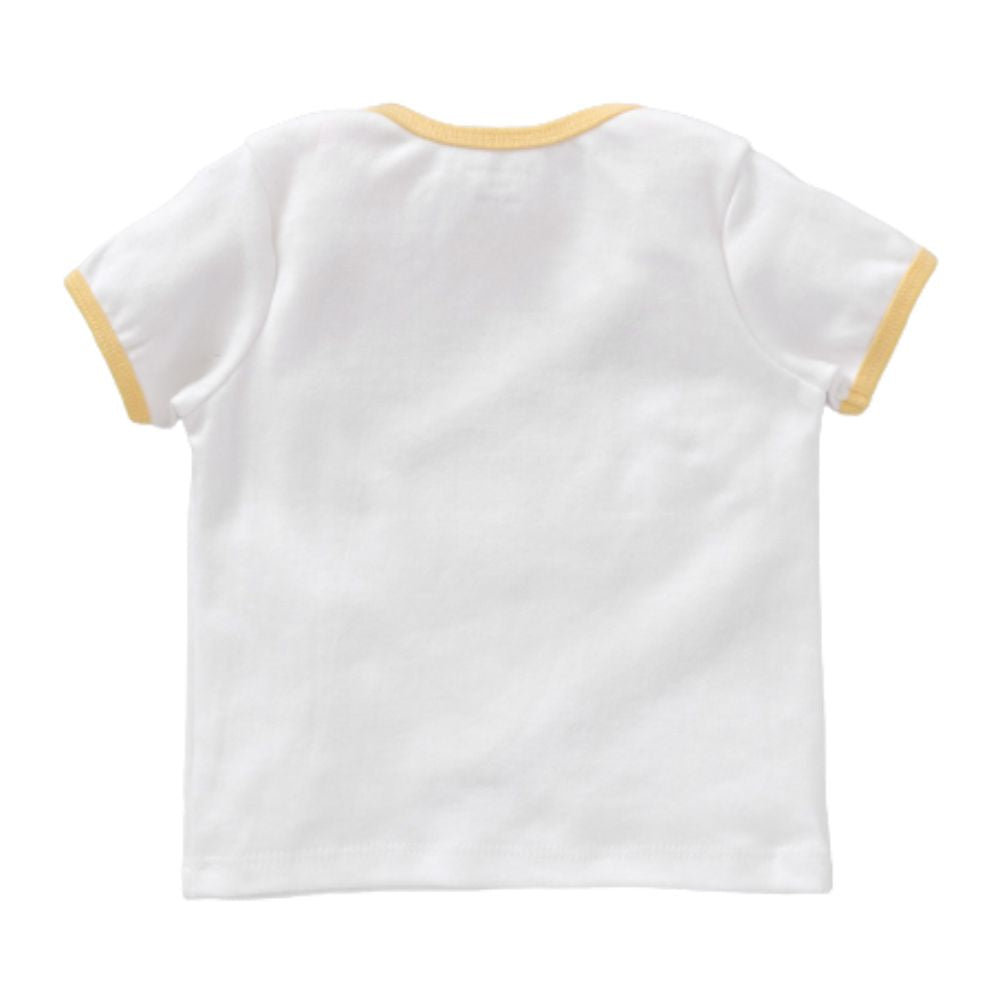 My Milestones Baby Top Bottom Set- Half Sleeves T-shirt with Shorts-White/Yellow